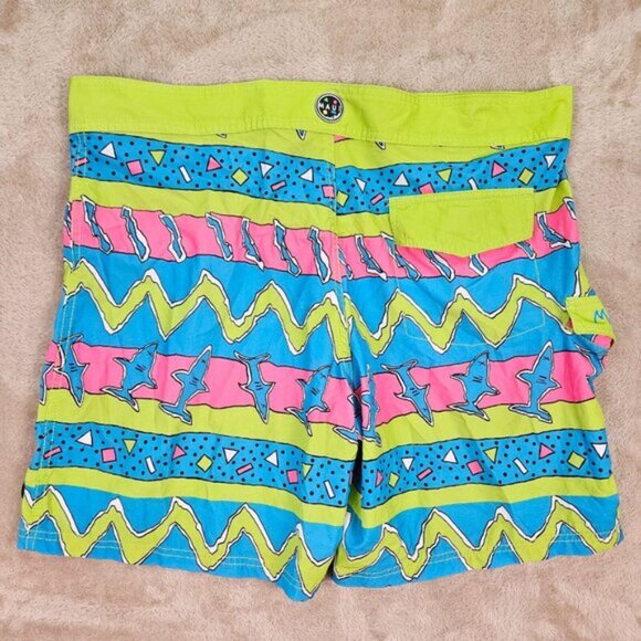 Maui and Sons Board Shorts Colorful Sharks Swim Trunks Surf Men's Size XL Beach - Picture 2 of 16